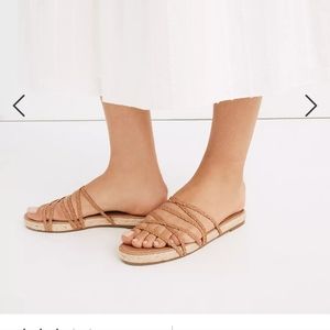 Madewell Tan Braided Espadrille Slide Sandals